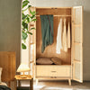 Amelia Rattan Wardrobe, Solid Wood & Rattan