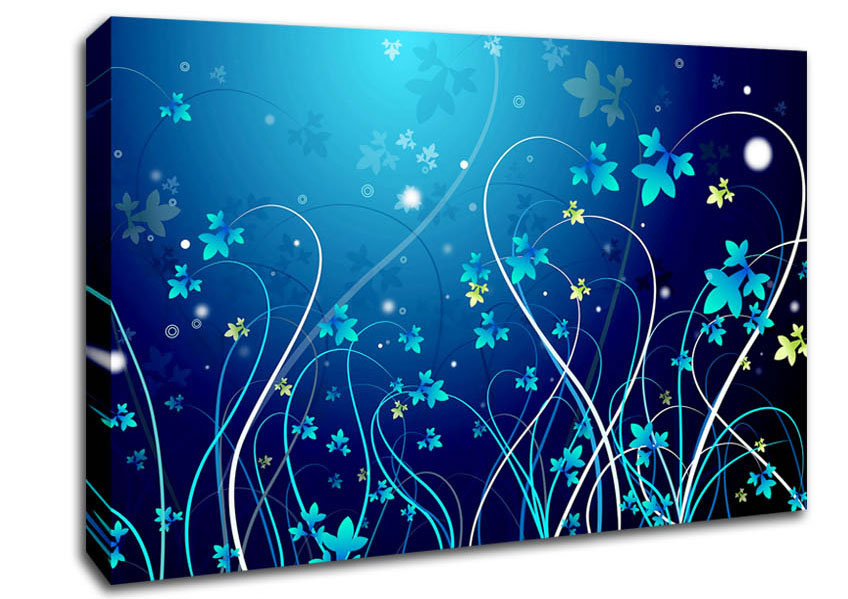 Blue Flowers Canvas Wall Art