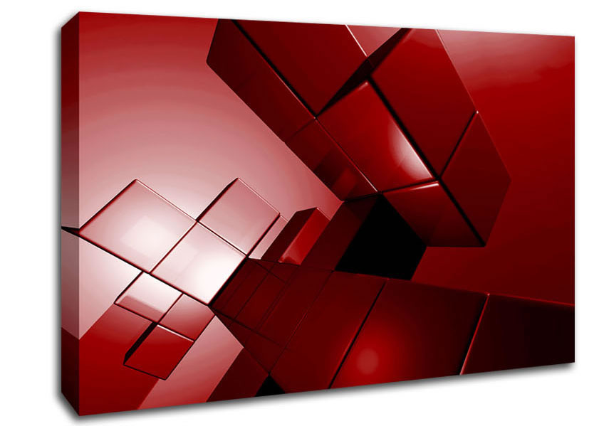 Cylinderical Red Canvas Wall Art