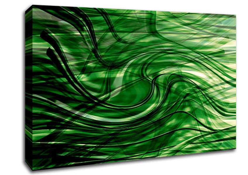 Green Time Line Canvas Wall Art