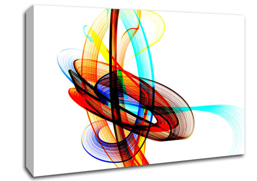 Helter Skelter Rainbow White Canvas Wall Art
