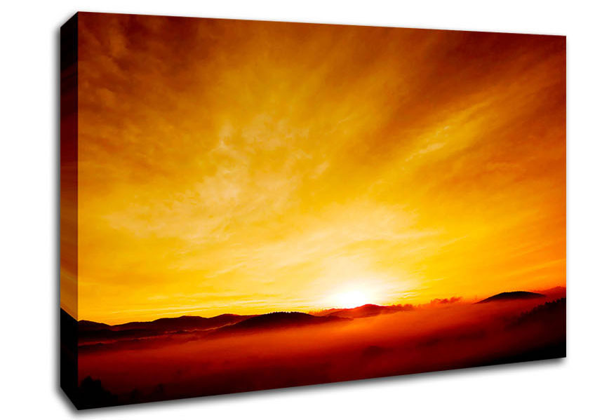 Misty Morning Sunrise Canvas Wall Art