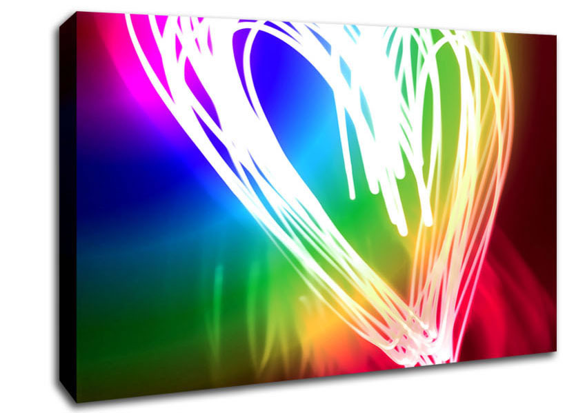 Neon Heart Canvas Wall Art