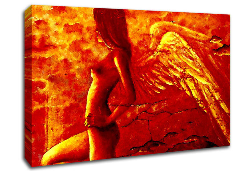 Orange Angel Wings Canvas Wall Art
