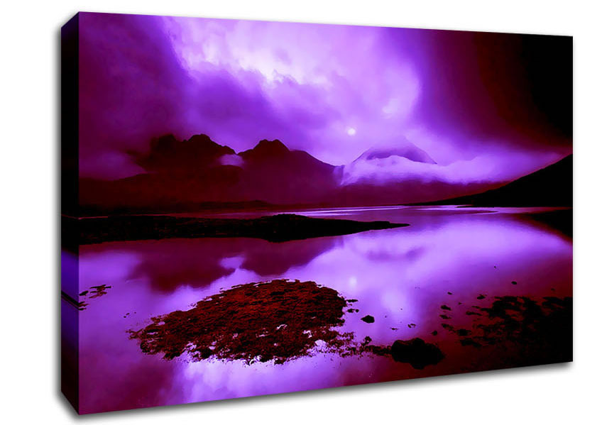 Purple Loch Dusk Canvas Wall Art