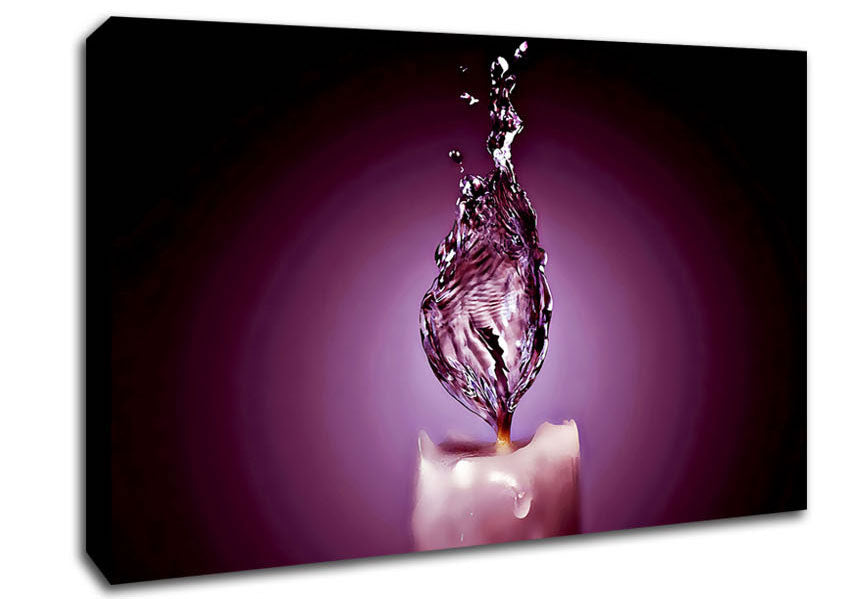 Purple Water Candle Canvas Wall Art