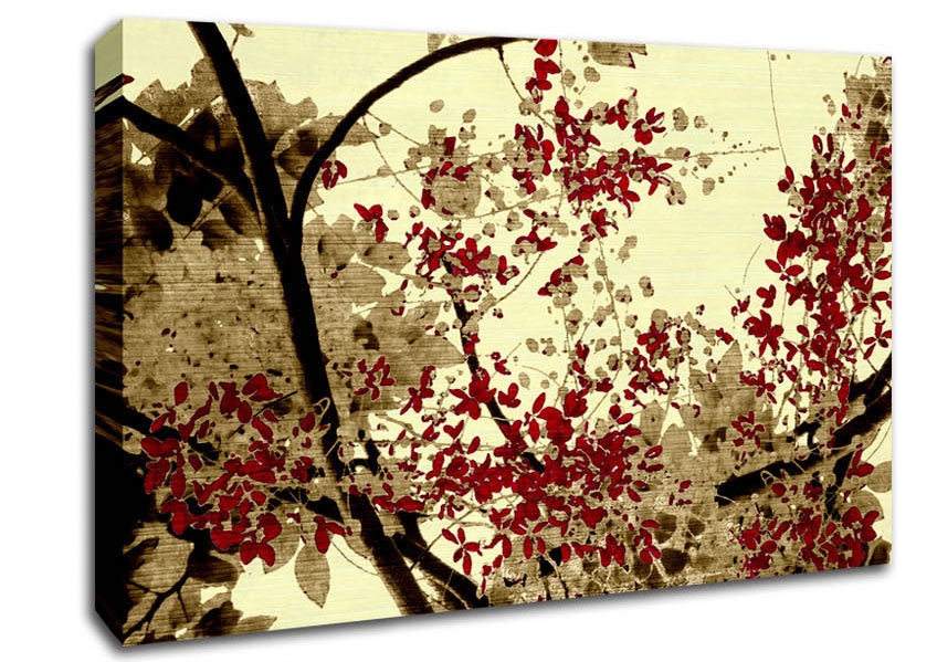Red Leaves Of The Bay Canvas Wall Art