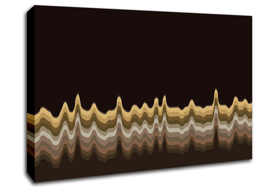 Sound Waves Browns Canvas Wall Art
