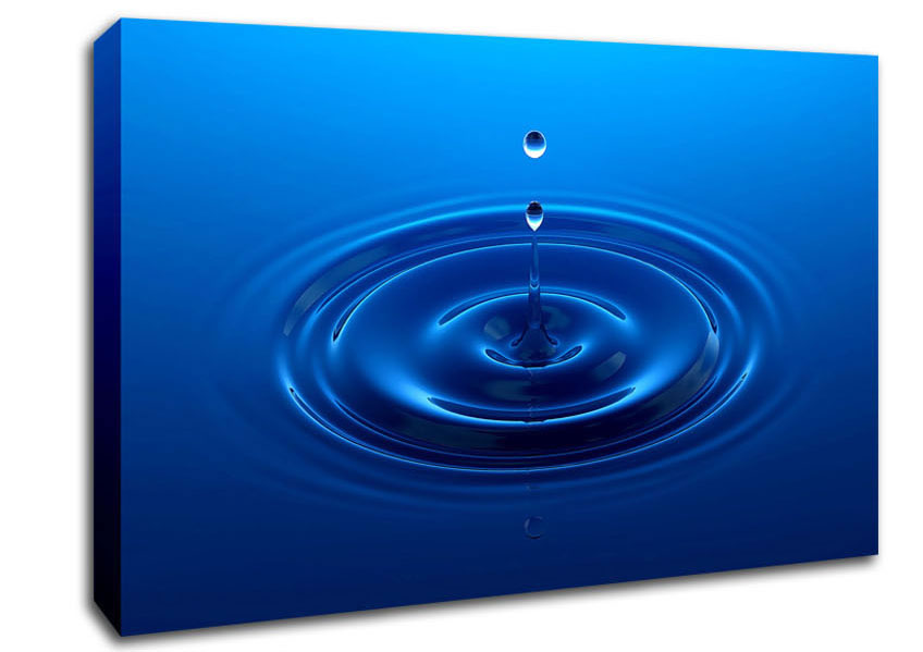 Water Drop Perfect Blue Canvas Wall Art