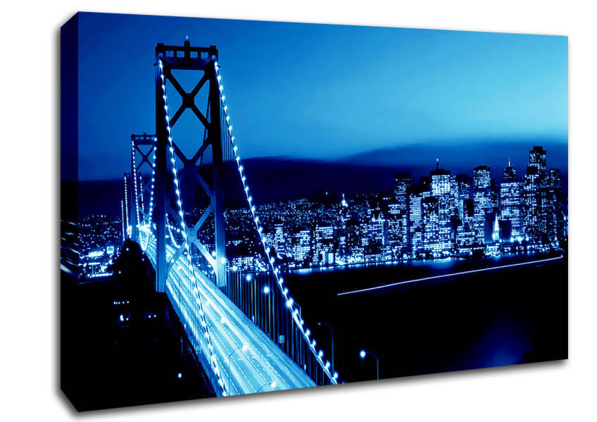Brooklyn Bridge Blues Canvas Wall Art