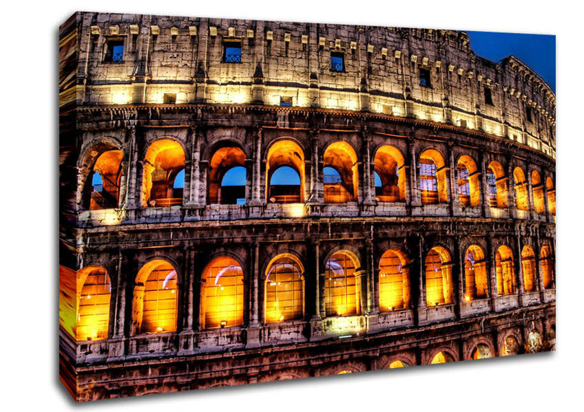 Colosseum Night Lights Canvas Wall Art