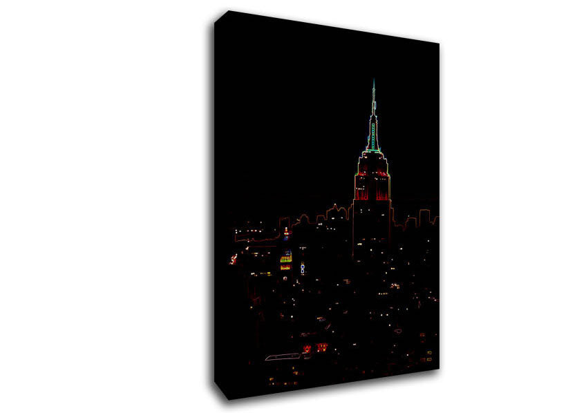 Empire State Neon Canvas Wall Art