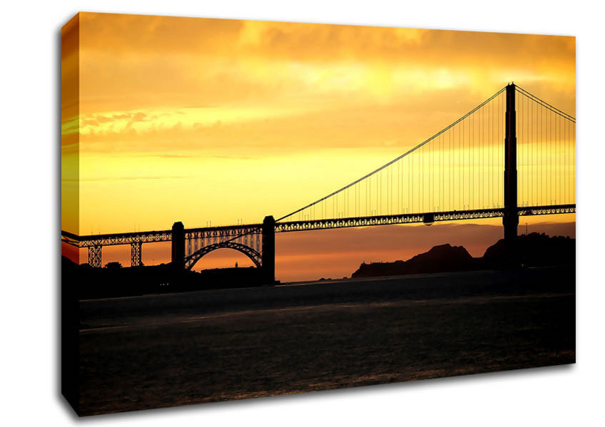 Golden Gate Bridge Sunset Canvas Wall Art