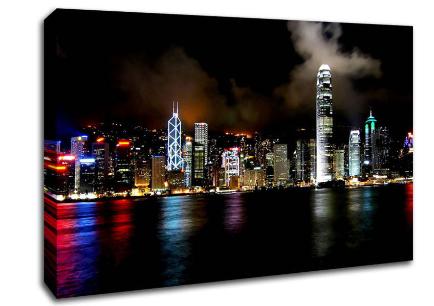 Hong Kong Cloudy Nights Canvas Wall Art