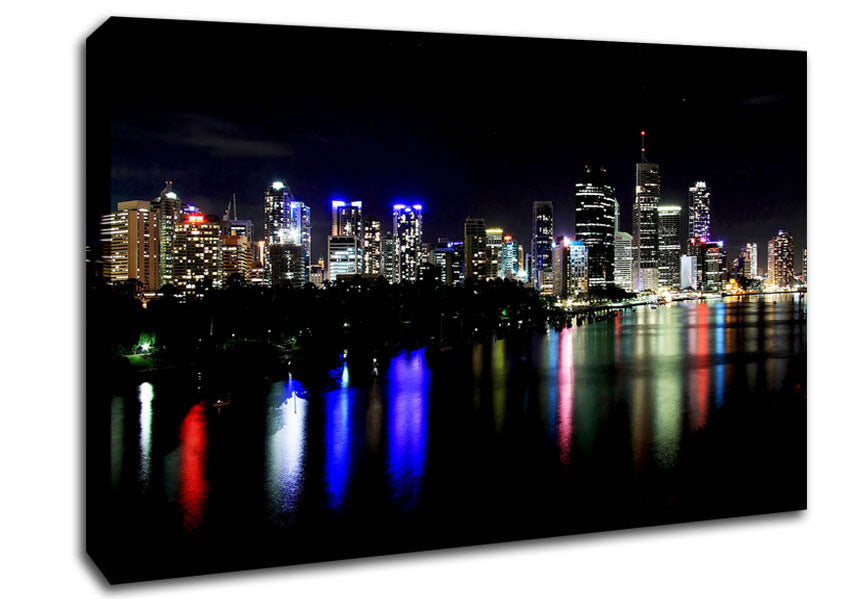 Hong Kong Rainbow Light Reflections Canvas Wall Art