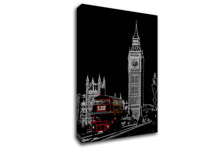 London Big Ben Red Bus Canvas Wall Art