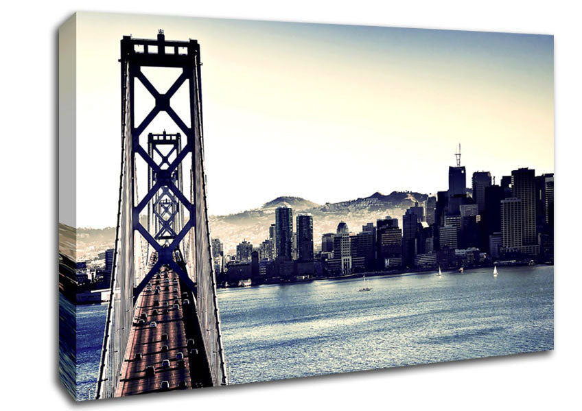 Intersection On Bay Bridge Canvas Wall Art