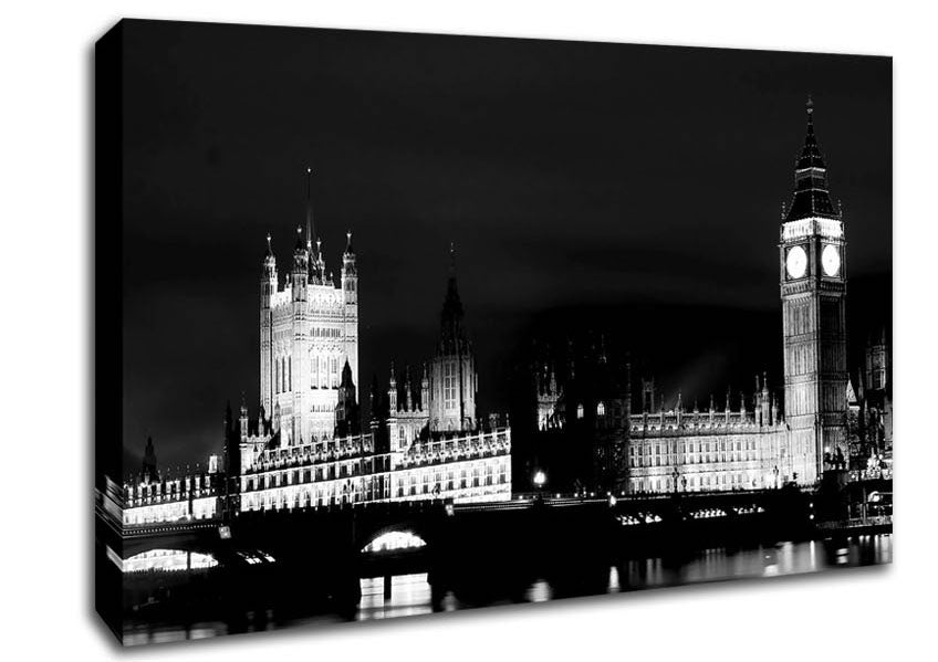 London Houses Of Parliament Dark Nights Canvas Wall Art