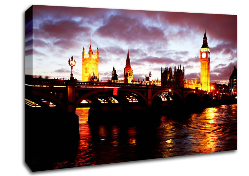 London Thames Reflections Canvas Wall Art