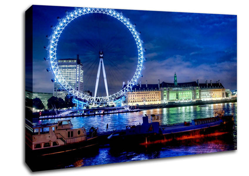 London-Eye Dusk Canvas Wall Art