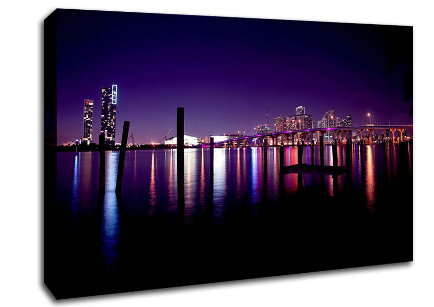 Miami Skyline Canvas Wall Art