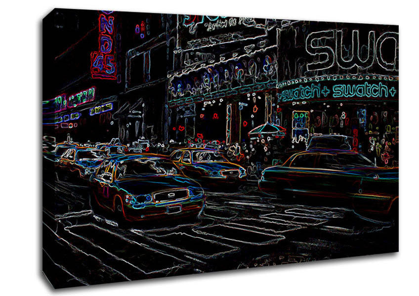 New York Psychedelic Canvas Wall Art