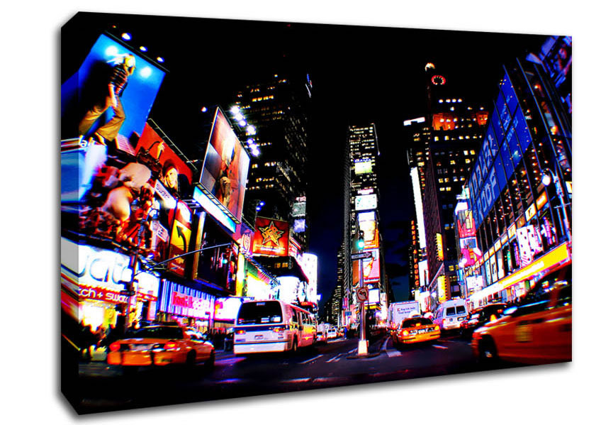 New York Broadway Yellow Cabs Canvas Wall Art