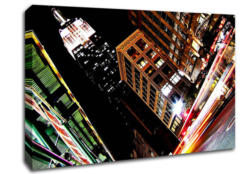 New York City 5Th Avenue Empire State View Canvas Wall Art
