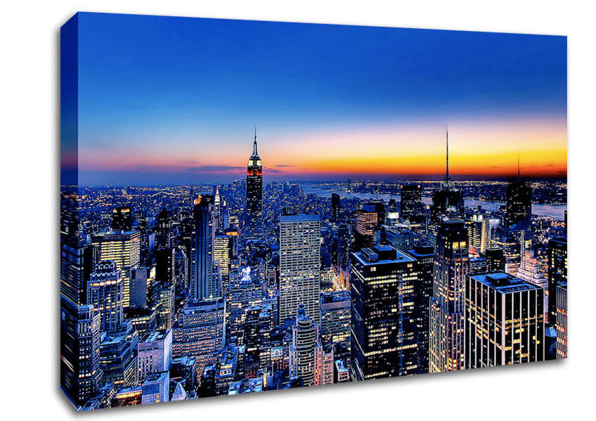 New York City Golden Horizon Canvas Wall Art