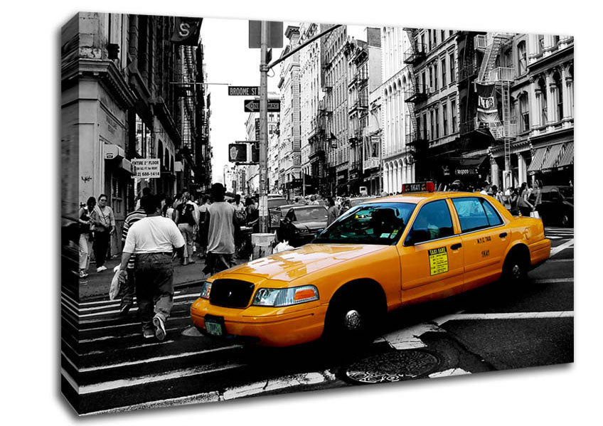 New York City Yellow Cab Crossing Canvas Wall Art