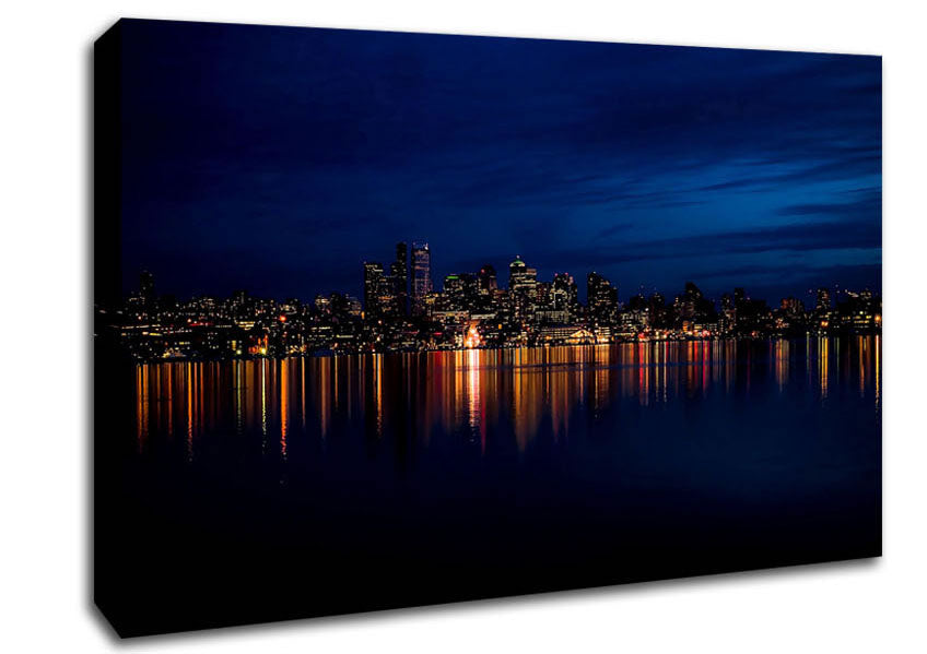 Night City Lights Canvas Wall Art