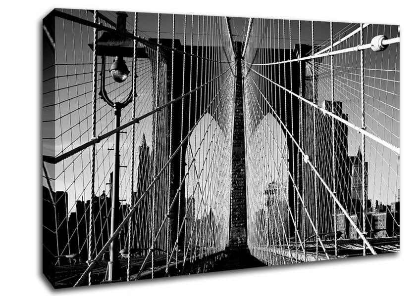 NYC Brooklyn Bridge Architect B n W Canvas Wall Art
