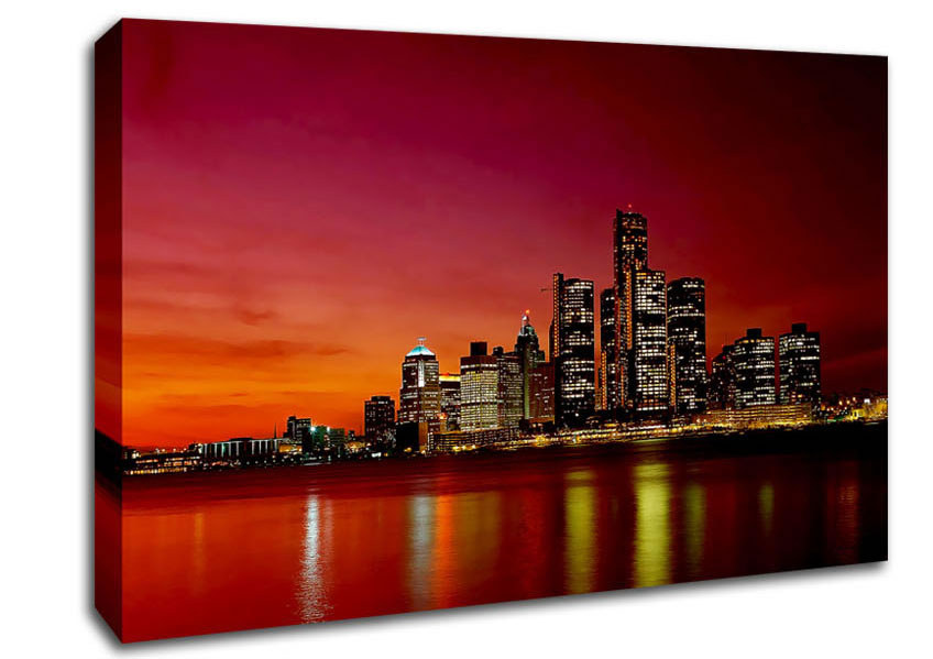 Pink City Lights Canvas Wall Art