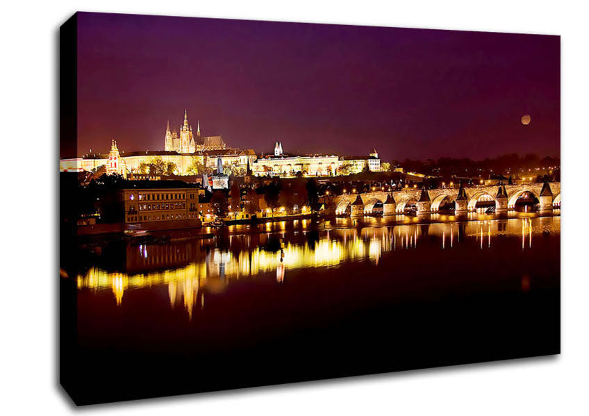 Purple City Reflections Canvas Wall Art