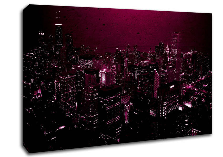 Purple City Canvas Wall Art
