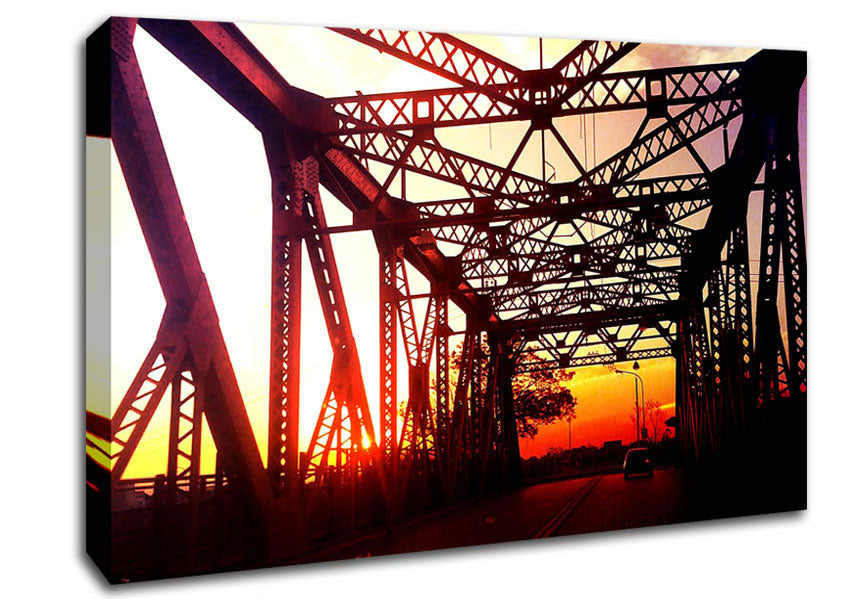 Street Bridge Canvas Wall Art