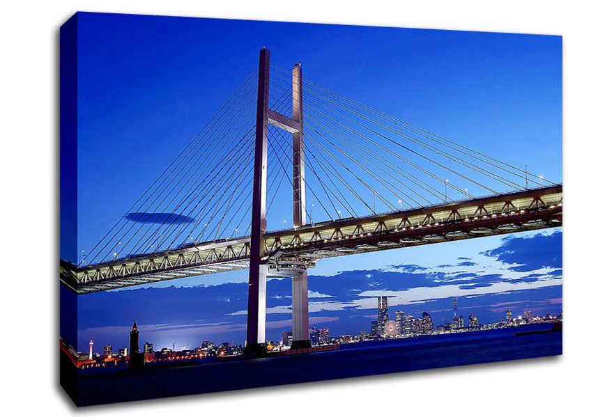 Suspension Bridge Nights Canvas Wall Art