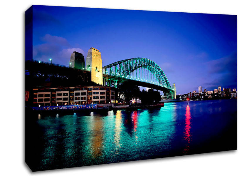Sydney Harbour Bridge Blue Glow Canvas Wall Art