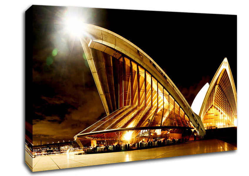 Sydney Opera House Golden Glow Canvas Wall Art