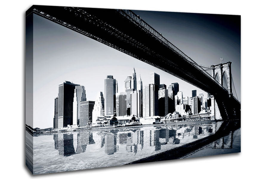 The Drive To New York City Blue Canvas Wall Art
