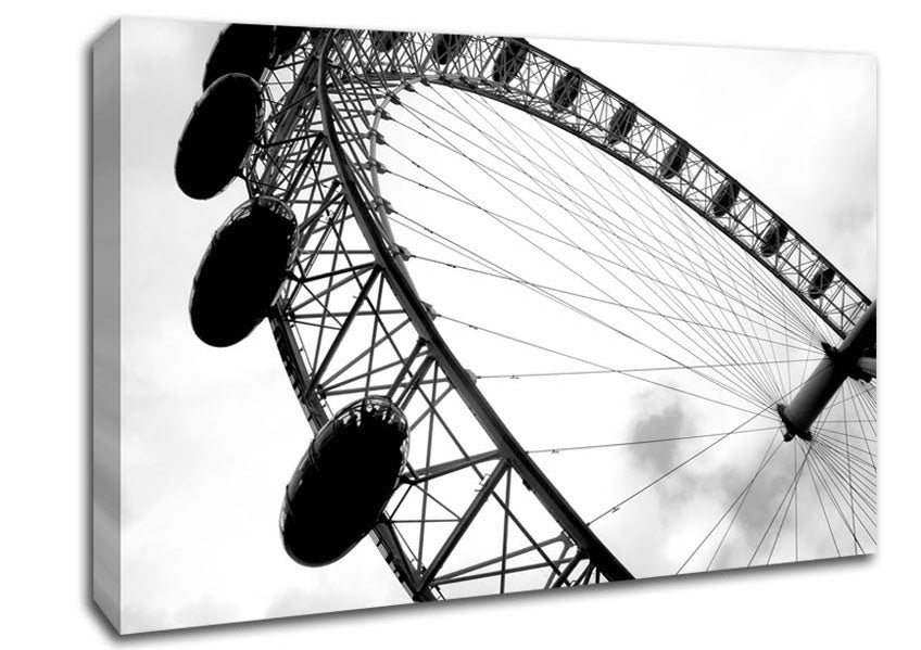 The London Eye Black And White Canvas Wall Art