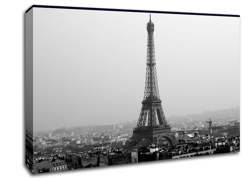 Tower Eiffel Black And White Canvas Wall Art