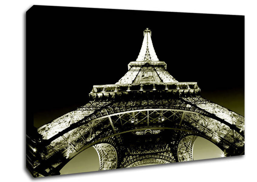 Under The Eiffel Tower Sepia Canvas Wall Art