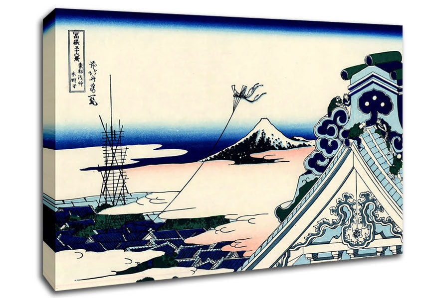 Hokusai Asakusa Honganji Temple Canvas Wall Art