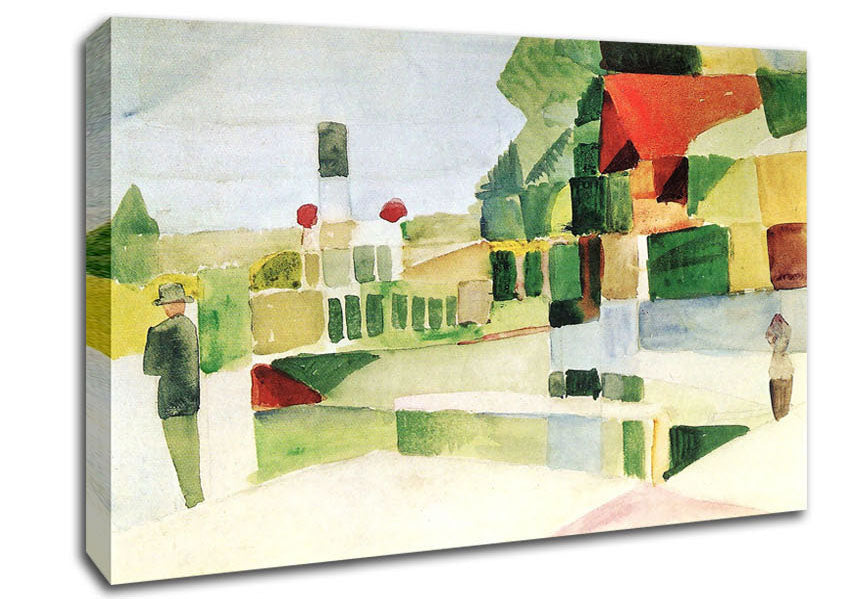 August Macke At The Ships Canvas Wall Art