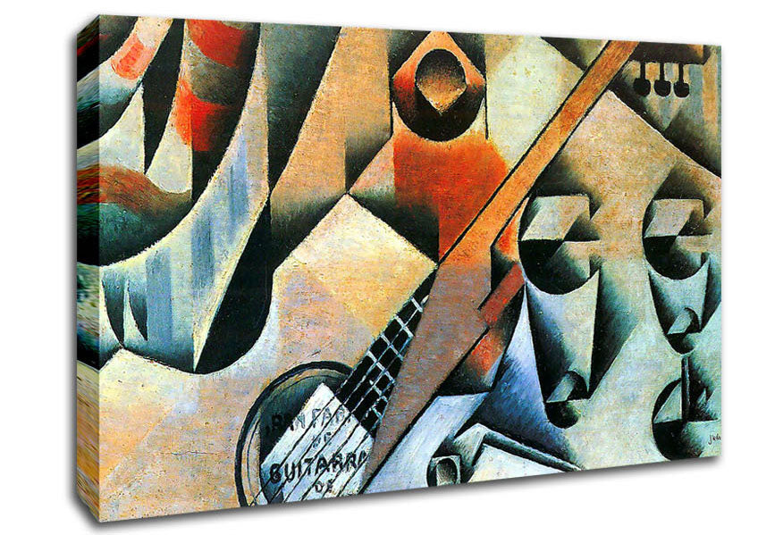 Juan Gris Banjo (Guitar) And Glasses Canvas Wall Art