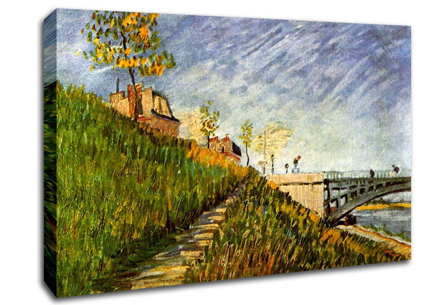 Van Gogh Banks Of The Seine With Pont De Clichy Canvas Wall Art