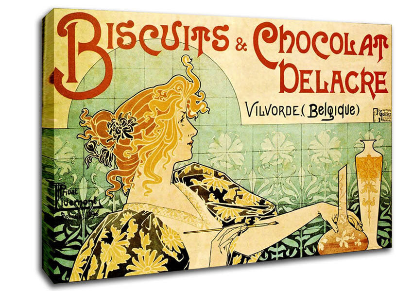 Biscuits And Chocolat Delacre Canvas Wall Art