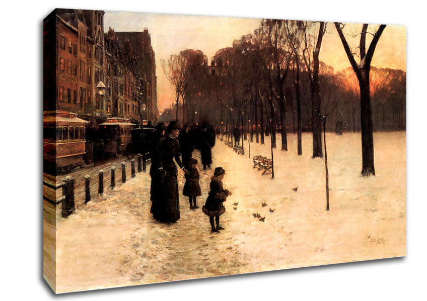 Hassam Boston In Everyday Twilight Canvas Wall Art