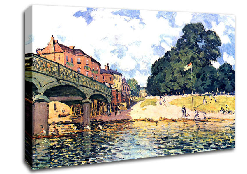 Sisley Bridge Of Hampton Court Canvas Wall Art